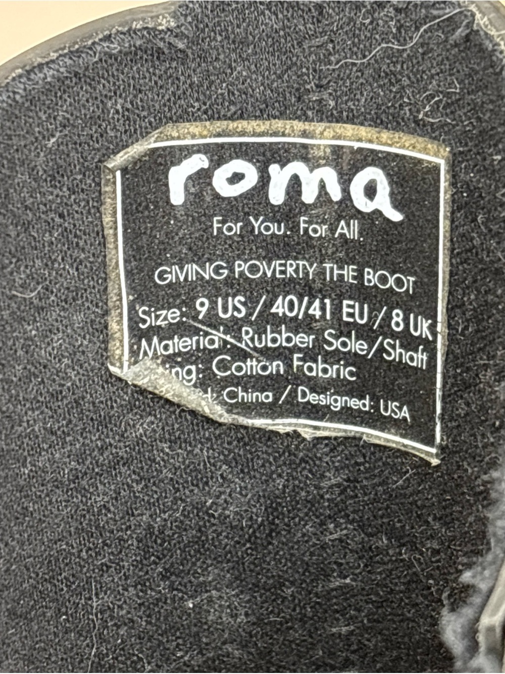 Sz 9 Roma Black Women's Chelsea Rain Ankle Boots used need cleaning 🧽 - Picture 12 of 17